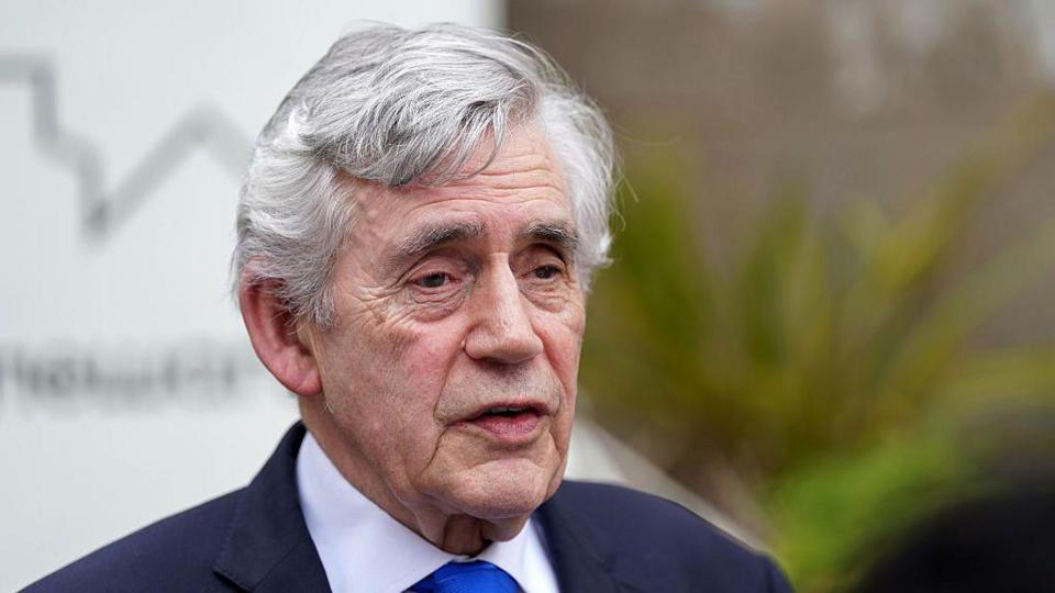 Gordon Brown is seen during the two-year anniversary of the Homewards programme on 1 July 2025 in Sheffield, England.
