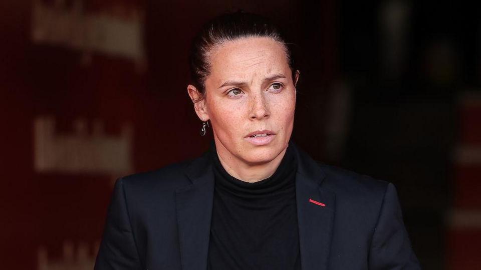 Rhian Wilkinson at Wales' game in Albania last month