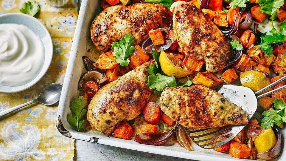 Ras-el-hanout chicken traybake
