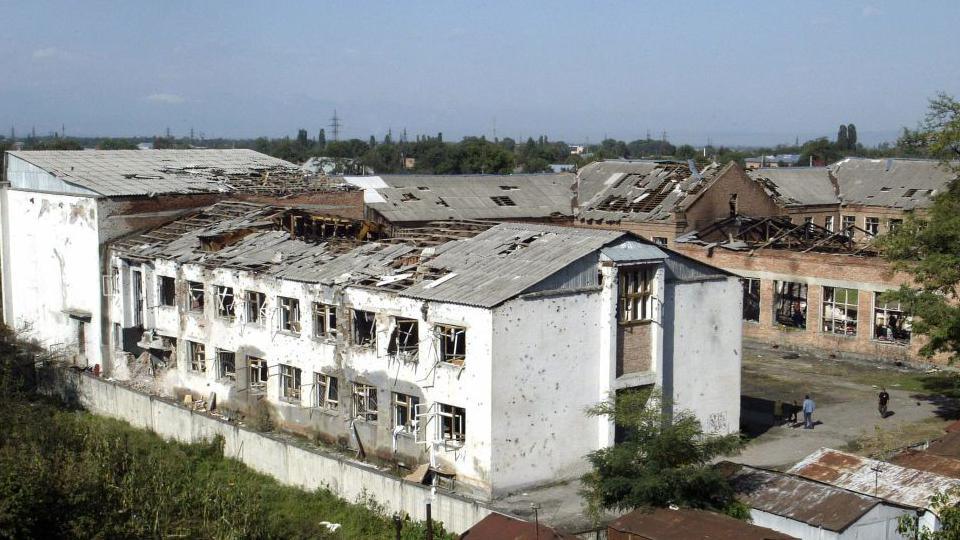 The destroyed school in Beslan