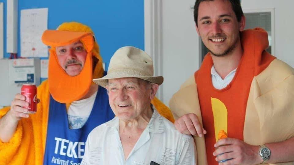 Ian, with his father and son, on one of their walks