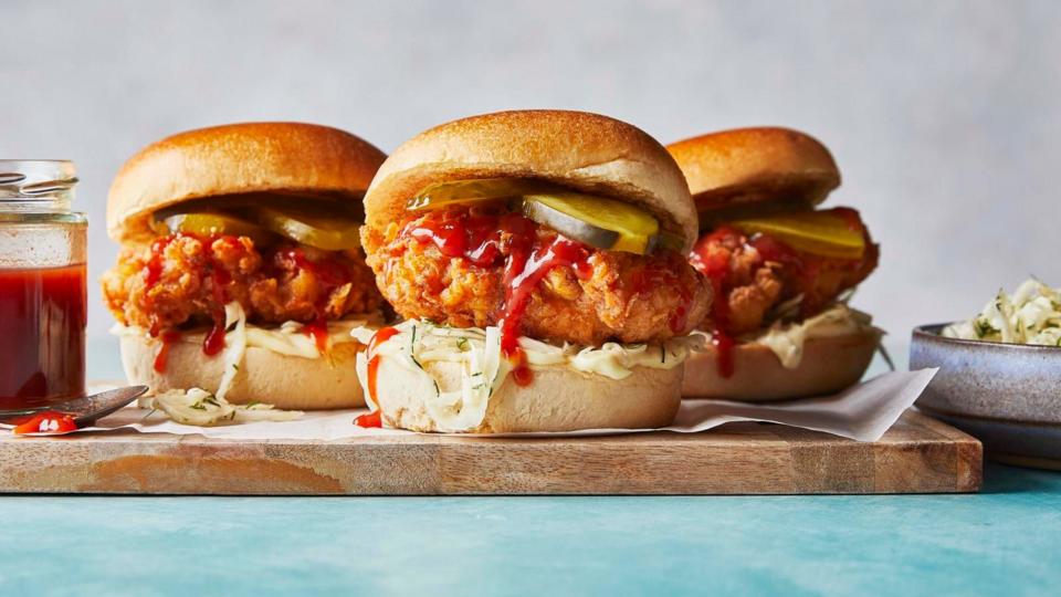 Easy Korean fried chicken burger