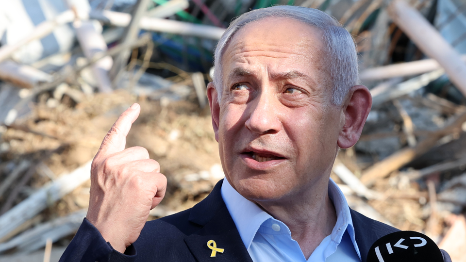 Prime Minister Benjamin Netanyahu visits a site in Israel hit by Iranian missiles