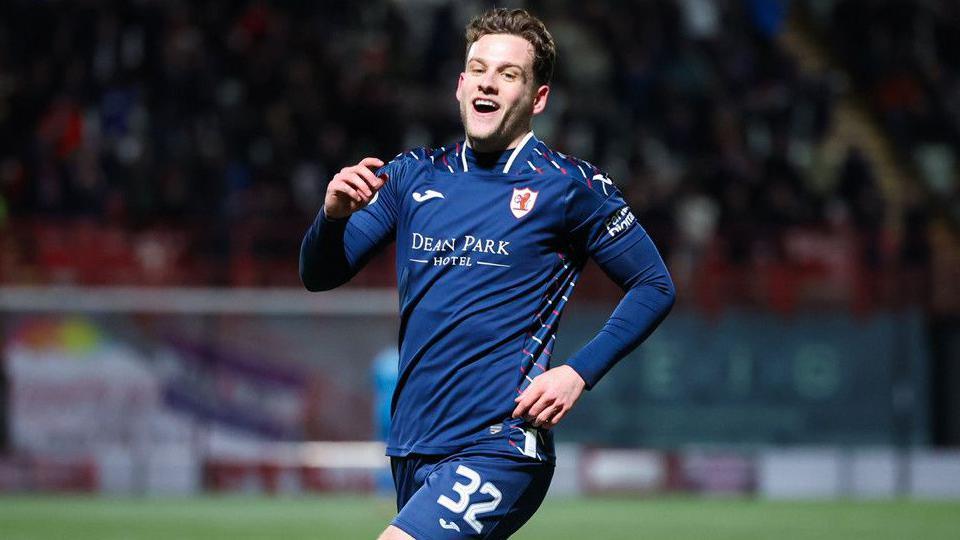 Raith Rovers' Jamie Gullan celebrates