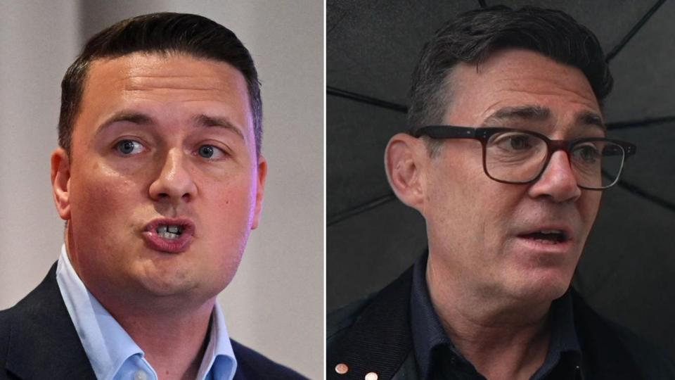 A split image of Andy Burnham and Wes Streeting