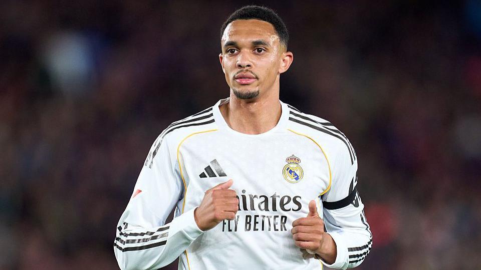 Trent Alexander-Arnold in a Real Madrid kit
