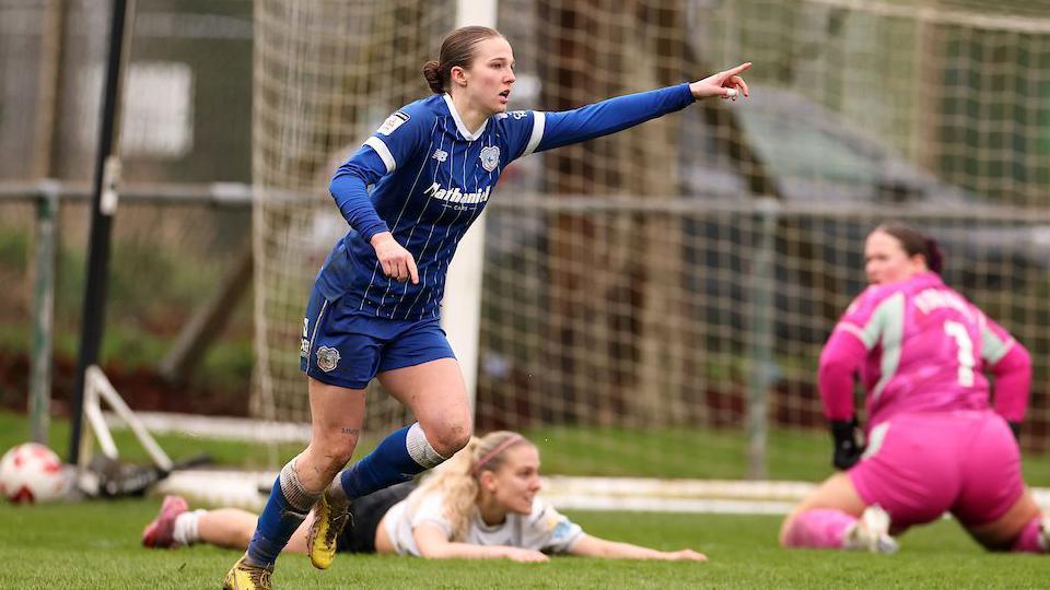 Cardiff City's Mikayla Cook celebrates