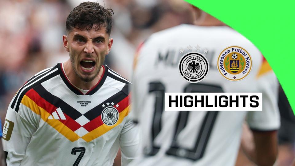 Kai Havertz celebrates scoring for Germany against Curcacao in the 2026 World Cup.