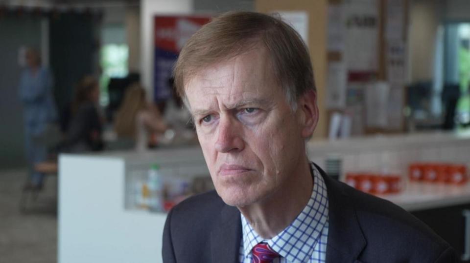 Sir Stephen Timms being interviewed by the BBC at MC Society