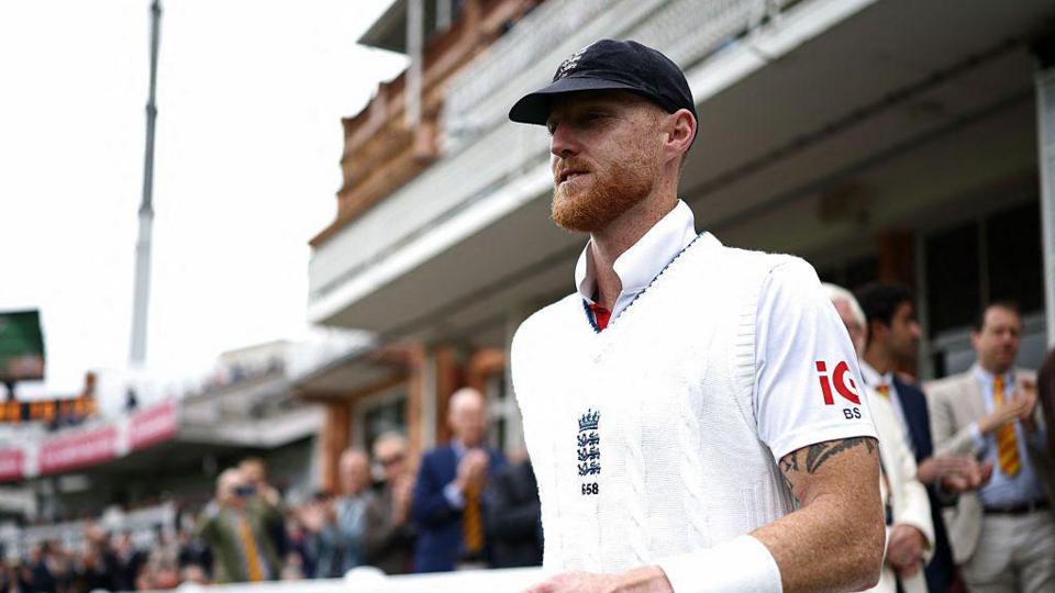 Captain Ben Stokes leads out the England team at Lord's