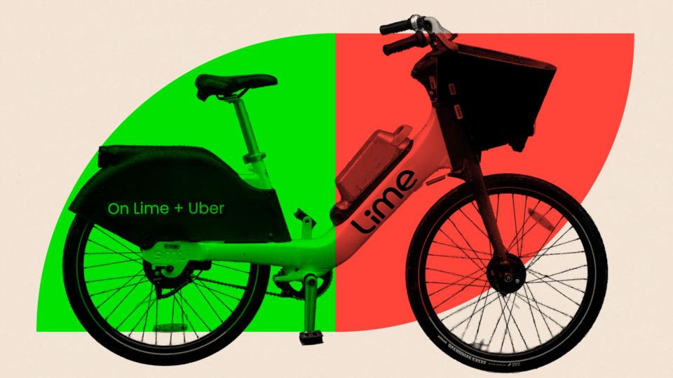 A treated image of a Lime bike