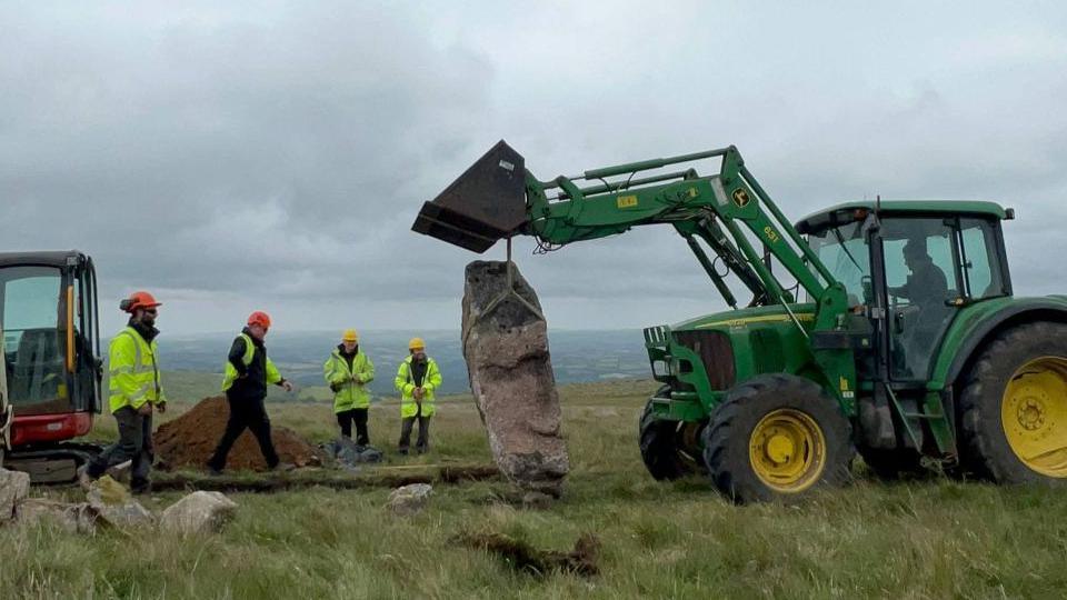 Dartmoor standing stones restored to original position - BBC News