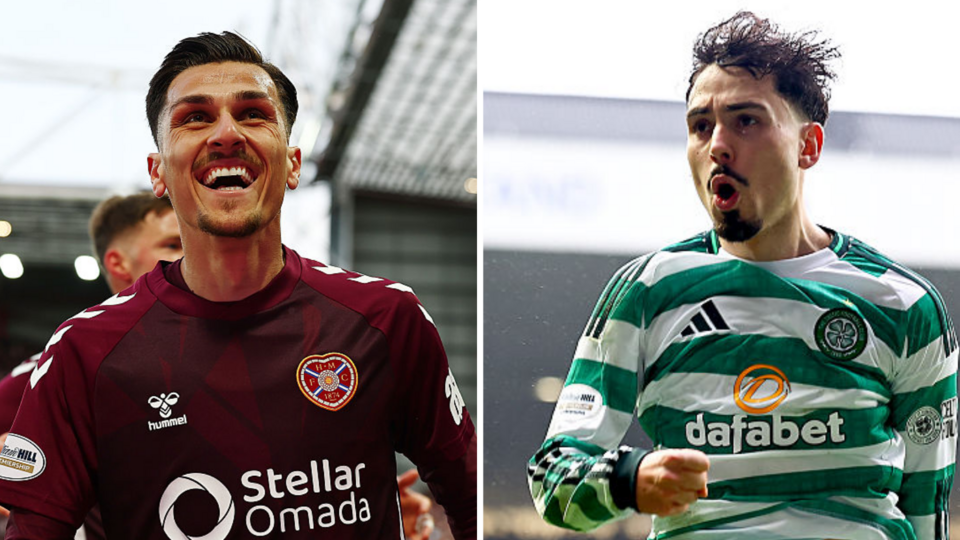 A split image of Alexandros Kyzirids and Sebastian Tounekti celebrating