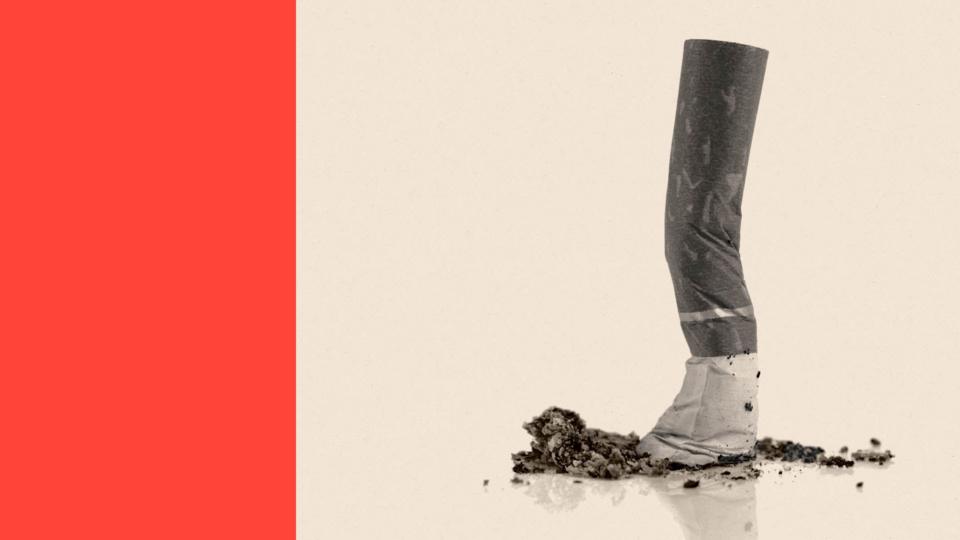 A treated image of a crushed cigarette