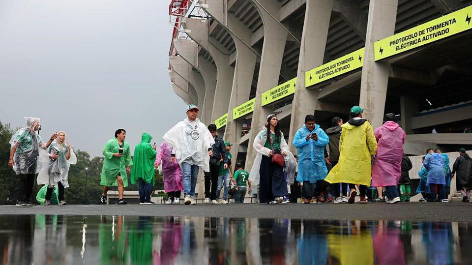 Fans outside football stadium