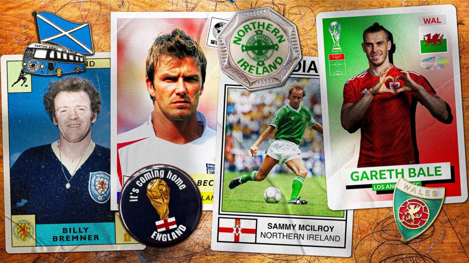 a montage of players from home nations World Cup squads