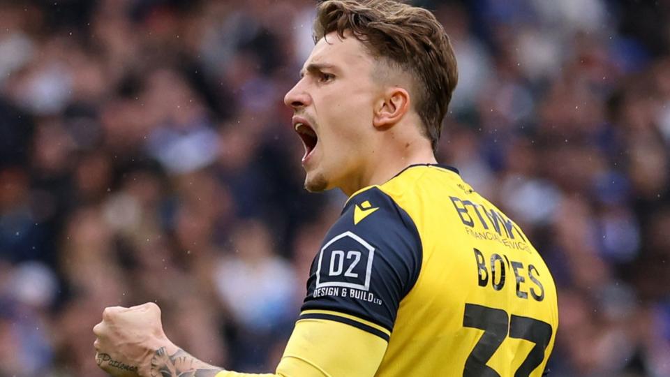 Harry Boyes celebrates scoring