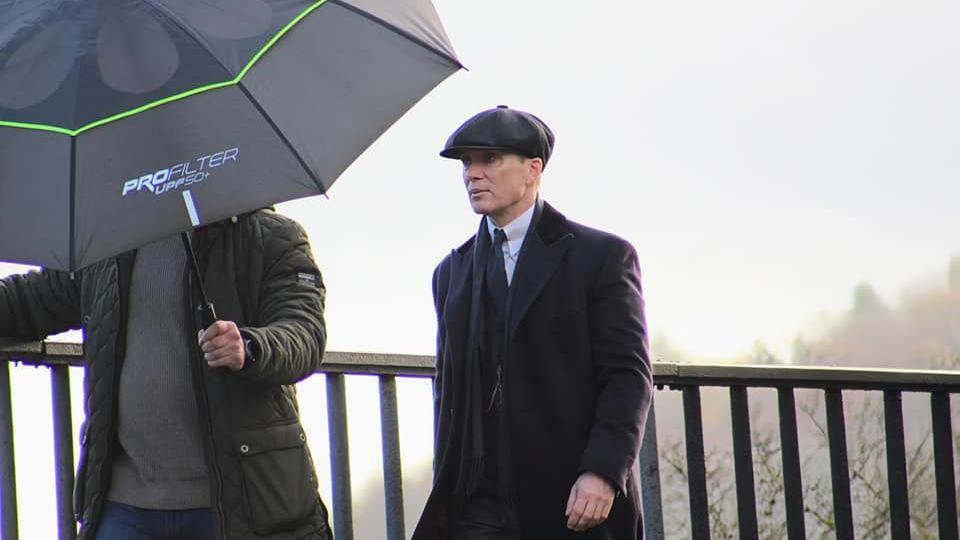 Cillian Murphy on set for Peaky Blinders in Wrexham