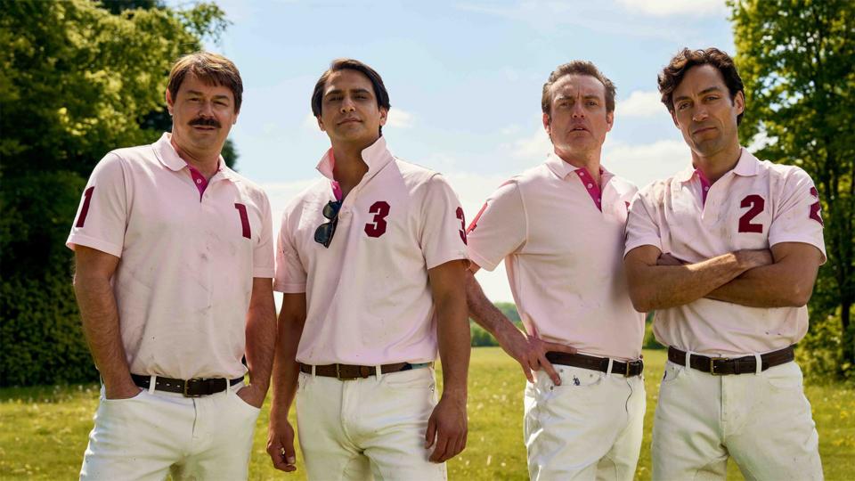 Danny Dyer as Freddie Jones, Luca Pasqualino as Bas Baddingham, Brendan Patricks as Henry Hampshire and Alex Hassell as Rupert Campbell-Black. 