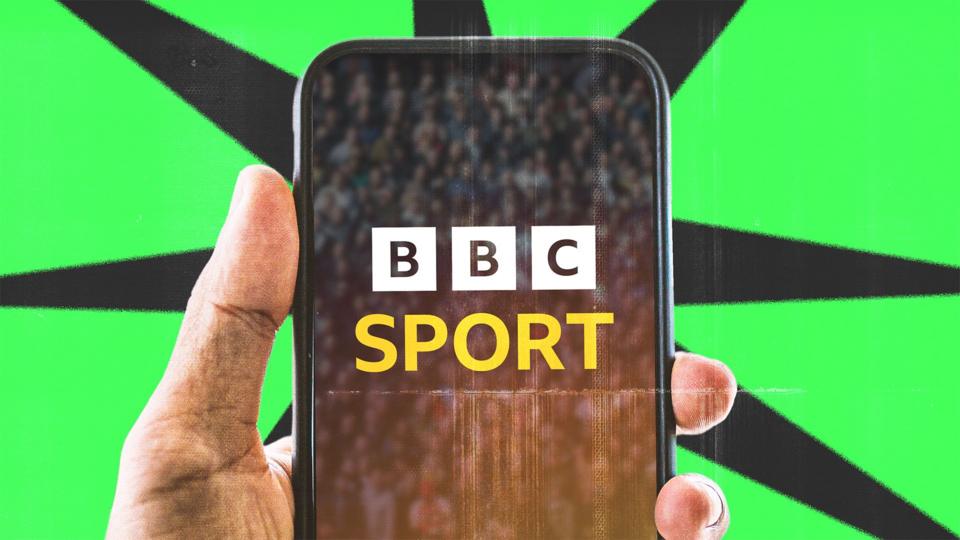 A graphic of a phone which says BBC Sport