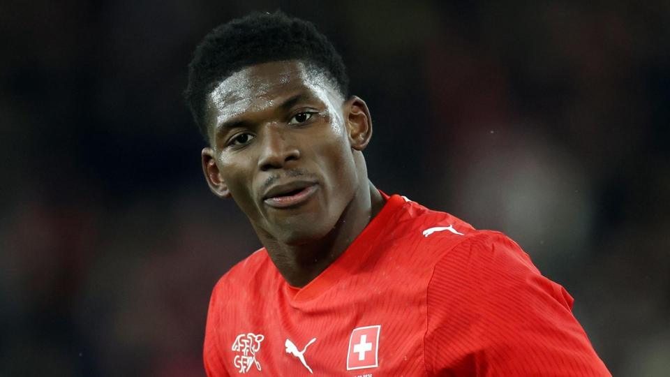 Breel Embolo in action for Switzerland