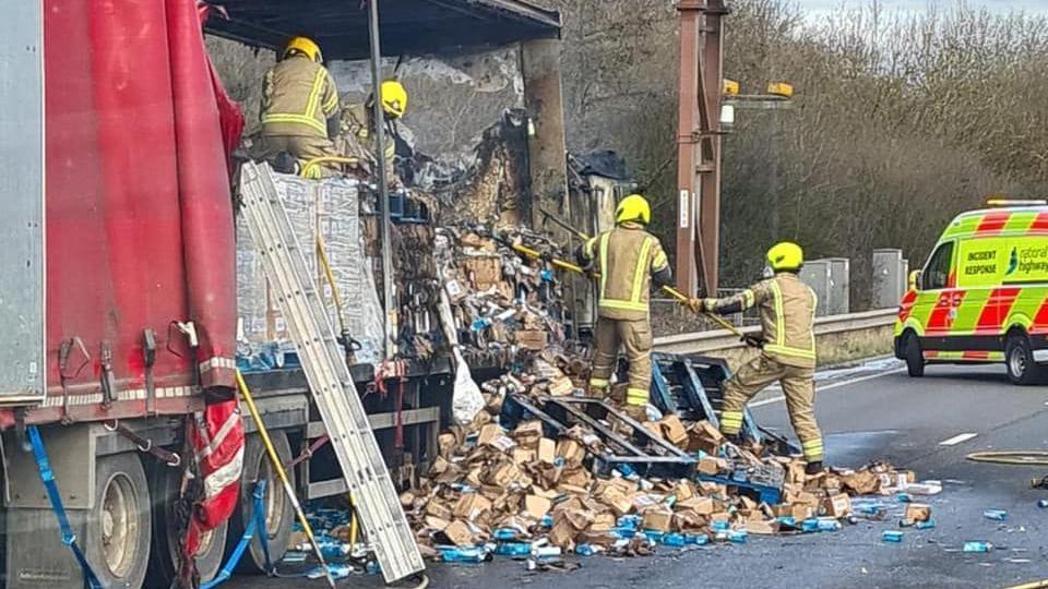 Clear-up of lorry fire