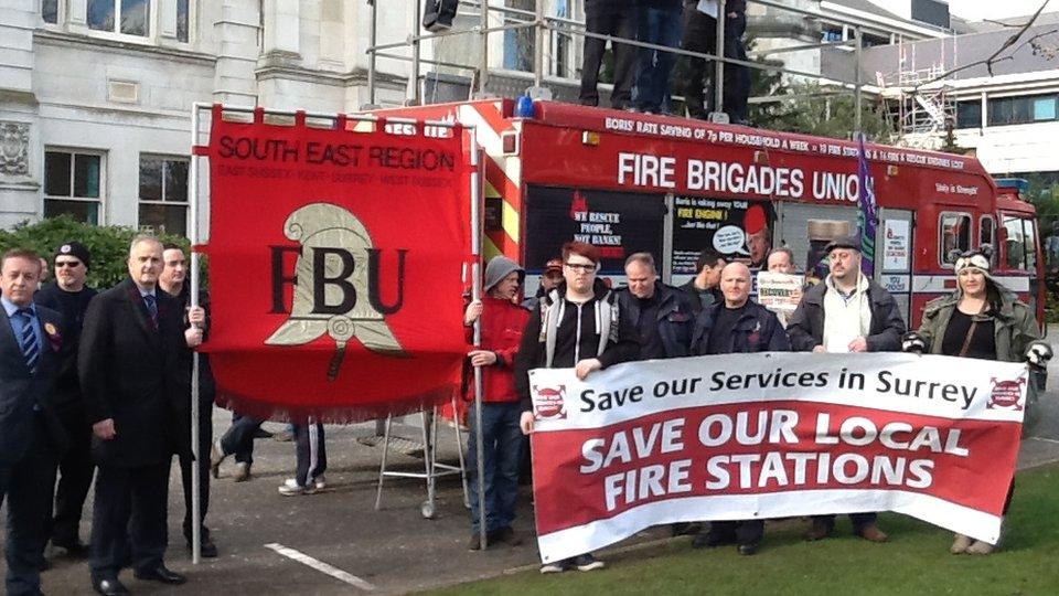 Protests over the decision to close two Spelthorne fire stations