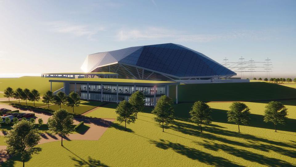 Artist impression of SMR power station in the day