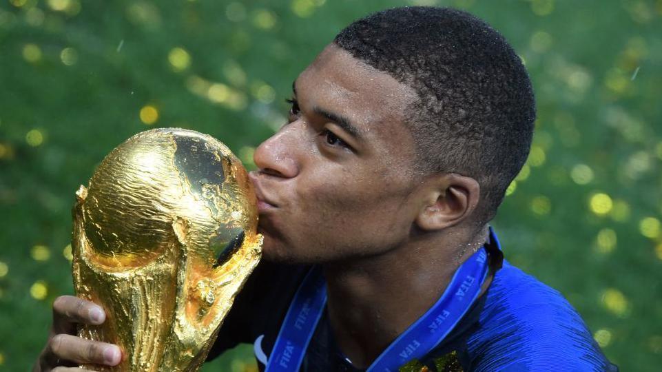 Kylian Mbappe lifted the World Cup with France in 2018 aged just 19