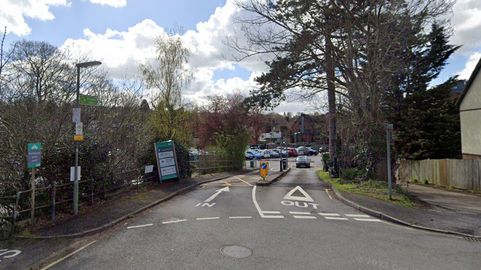 A Google Street image of a car park's entrance