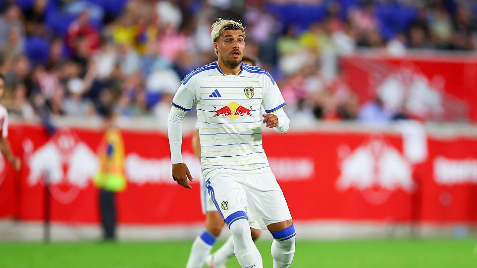  Joel Piroe #10 of Leeds United FC during the game against Sunderland AFC on July 30, 2026 at Sports Illustrated Stadium in Harrison