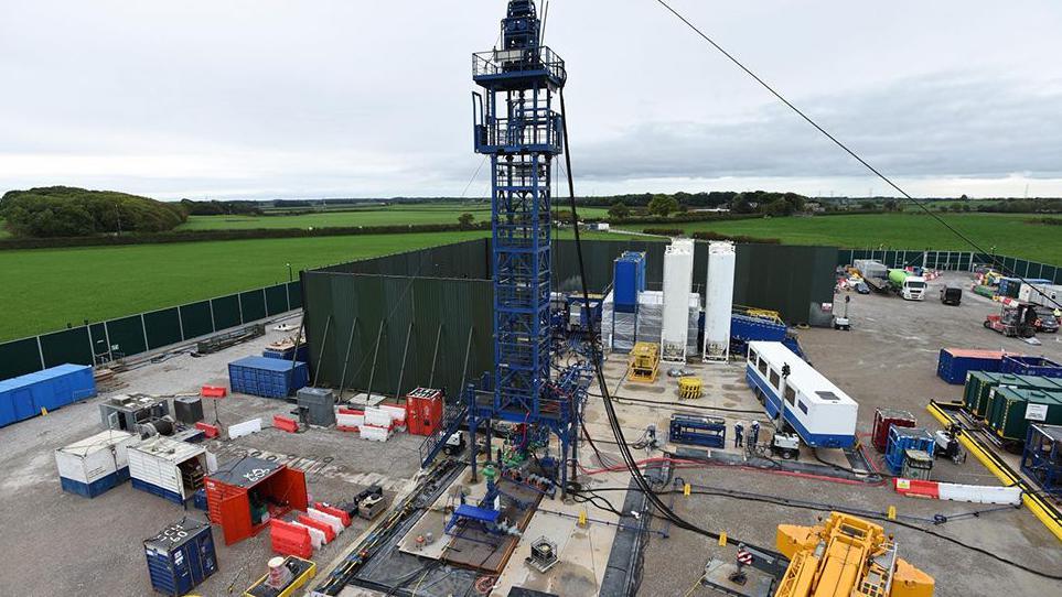 Cuadrilla's Preston New Road shale gas exploration site near Blackpool, Lancashire