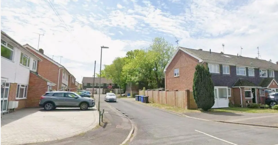 A Google Street View image of a residential area of terraced housing.