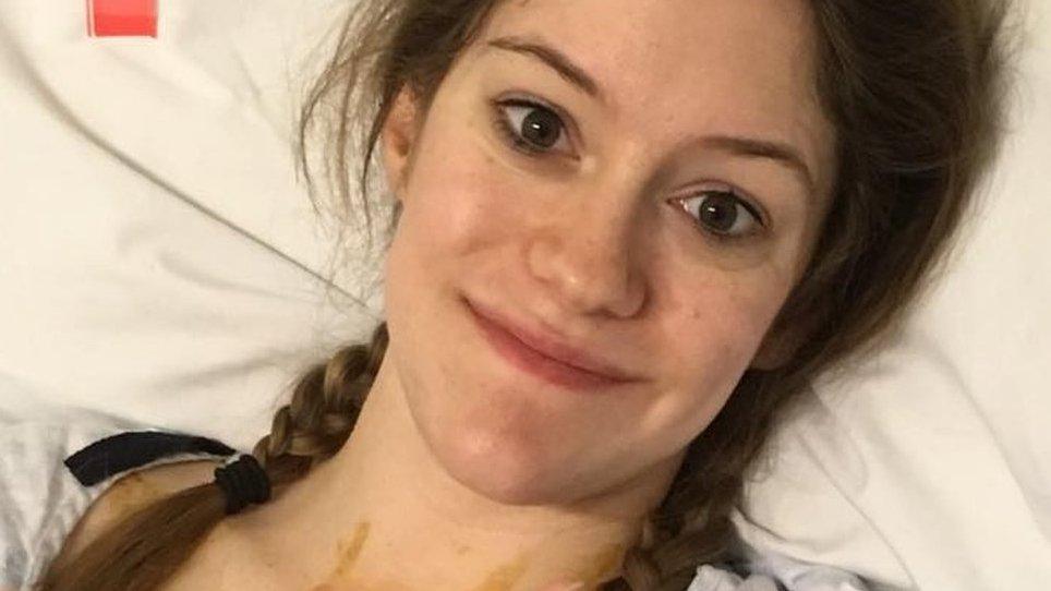 Ellie Kemp in hospital