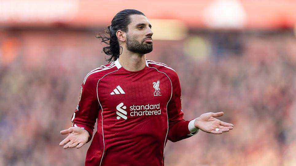 Dominik Szoboszlai celebrating for Liverpool