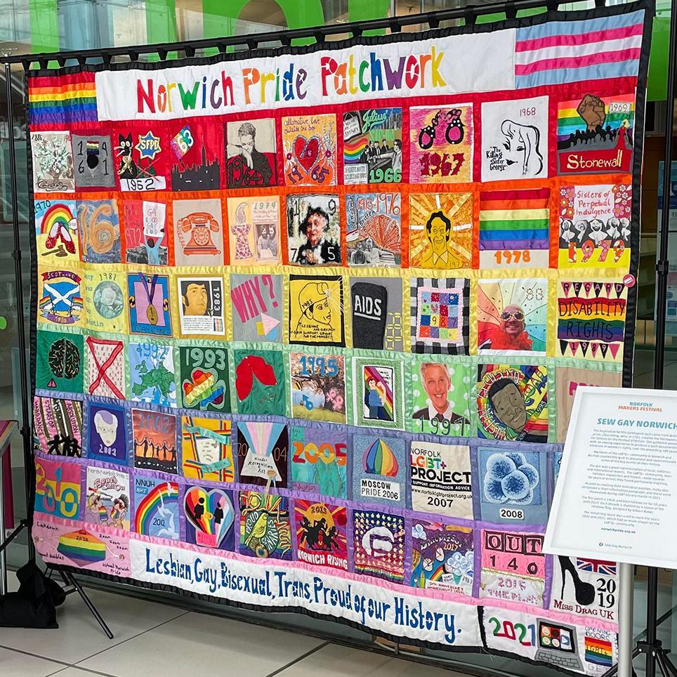 The Norwich Pride Patchwork at The Forum, Norwich