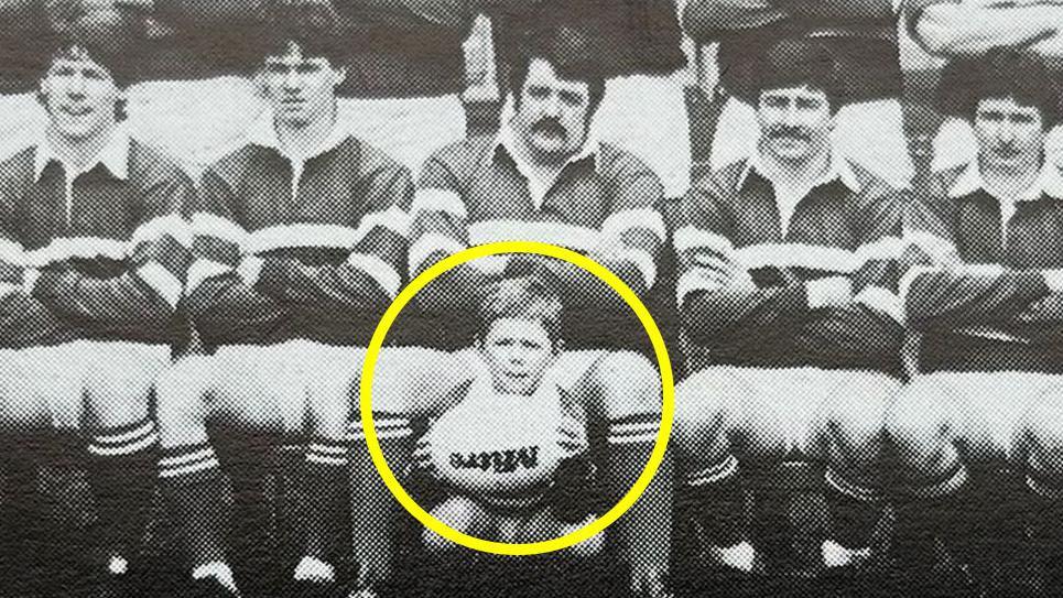 Steve Tandy was a Tonmawr mascot in 1986 in Cardiff