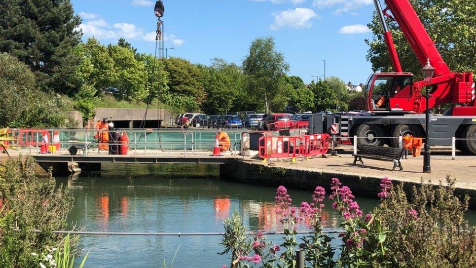 Medina Quay Bridge being replaced