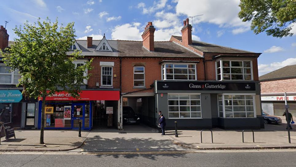 A google street image of Ginns and Gutteridge Funeral Directors in Narborough Road