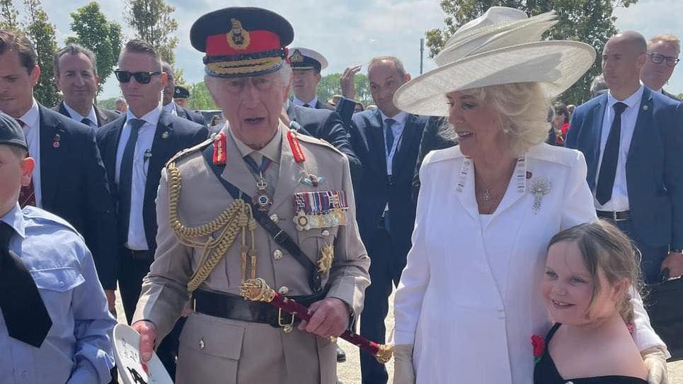 King Charles III with Queen Camilla, Toby and Ellie Mae