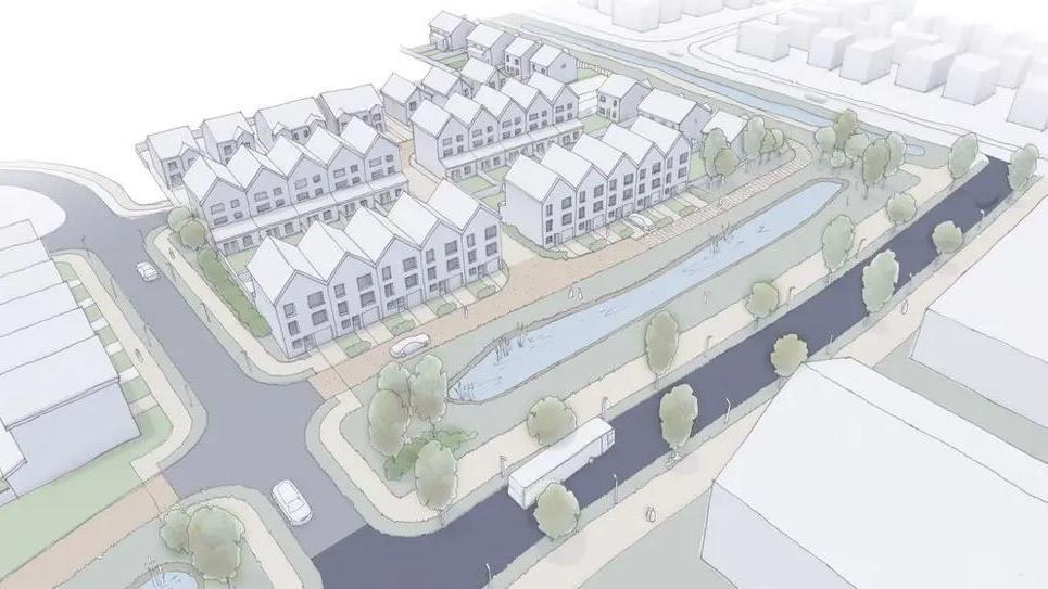 An artist's impression of how the new housing development could look
