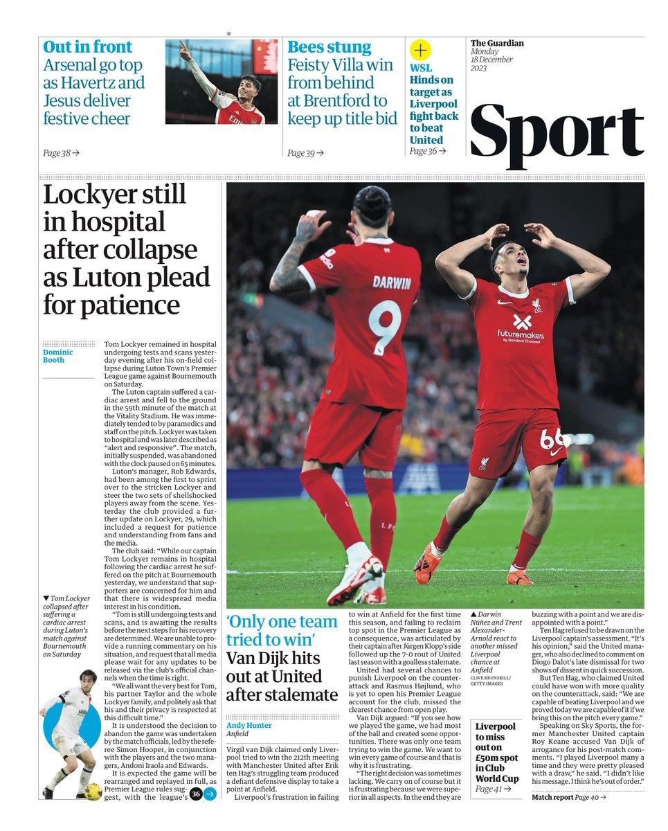Back page of the Guardian