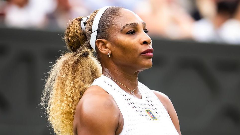 Serena Williams of the United States plays Maya Joint of Australia