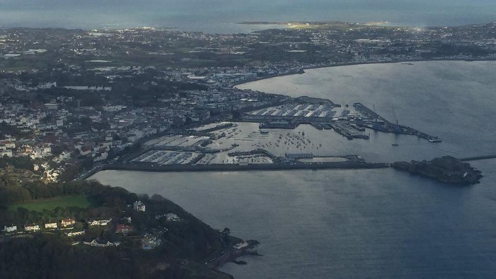 An aerial view of Guernsey