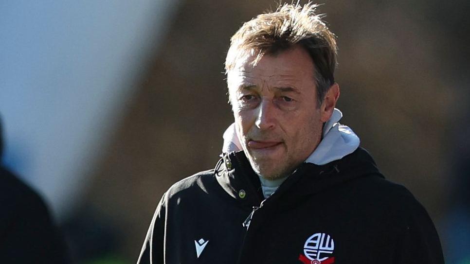 Julian Darby on the touchline during Bolton's win over Huddersfield