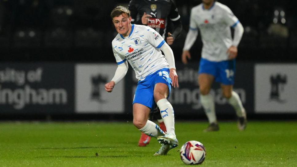 Midfielder Robbie Gotts in action for Barrow