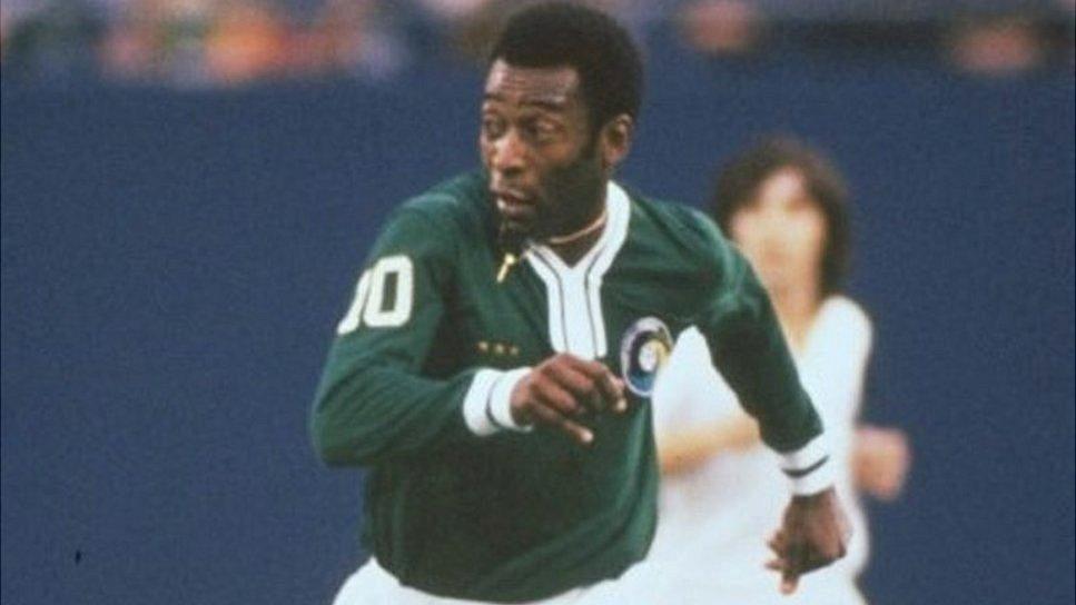 Brazil legend Pele in action for New York Cosmos in the 1970s