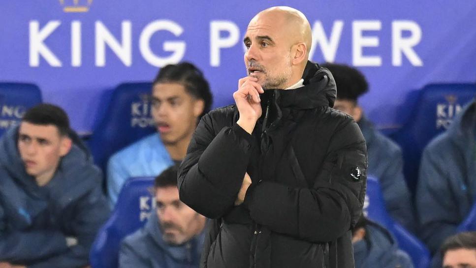 Pep Guardiola on the touchline