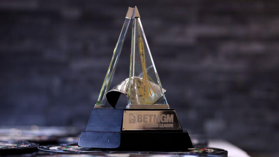 A general view of the Premier League darts trophy