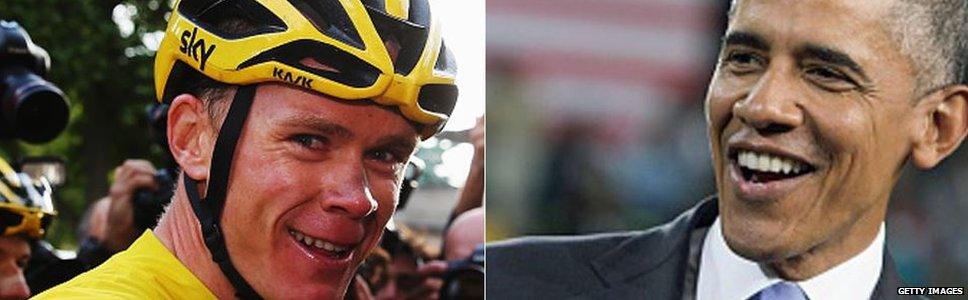 Chris Froome - L - Barack Obama R